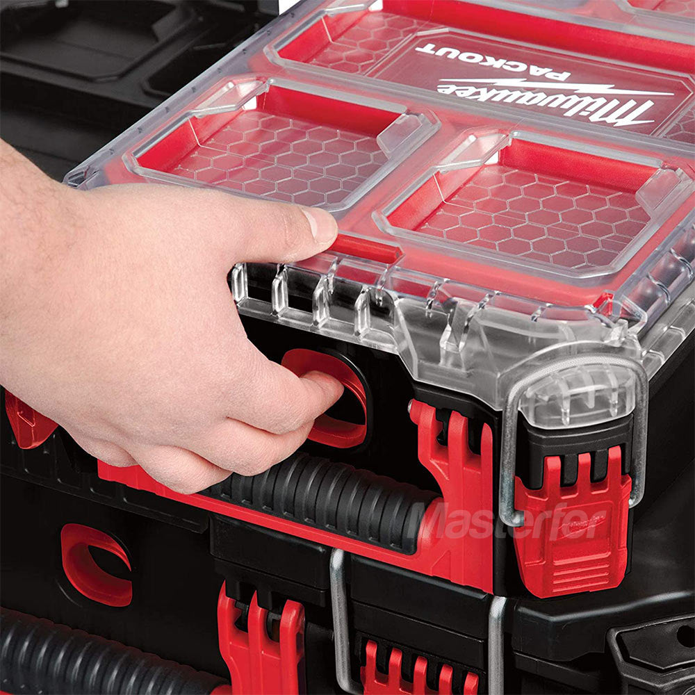 MILWAUKEE PACKOUT ORGANIZER COMPATTO CASSETTA VALIGIA PORTA ATTREZZI UTENSILI BLOCCAGGIO