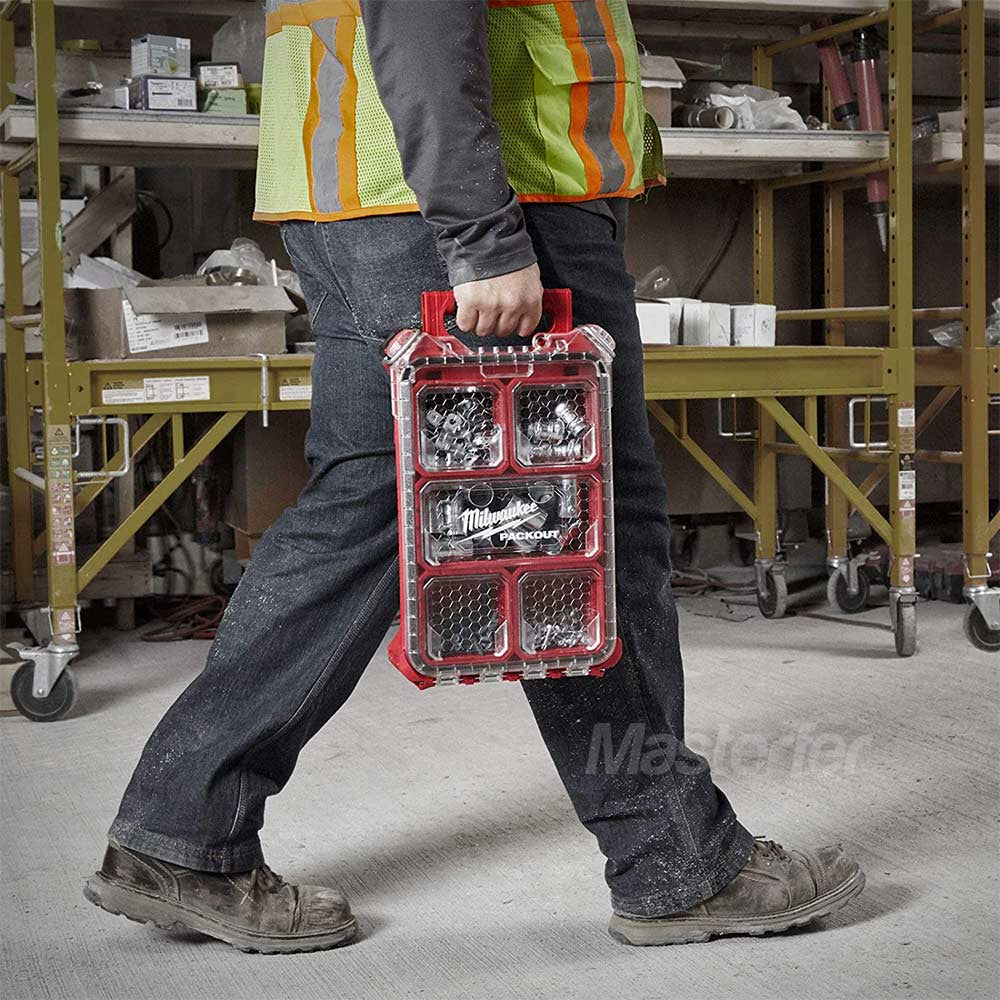 MILWAUKEE PACKOUT ORGANIZER COMPATTO CASSETTA VALIGIA PORTA ATTREZZI UTENSILI TRASPORTO