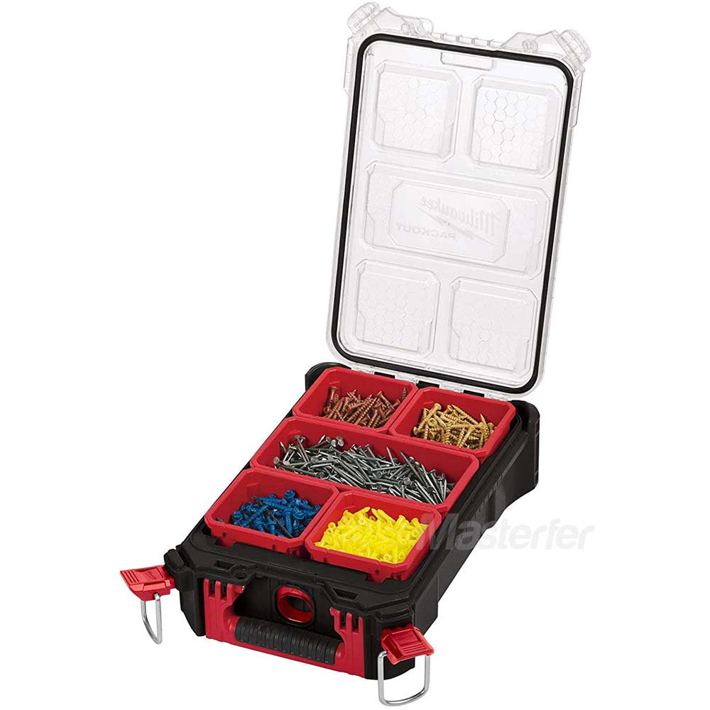 MILWAUKEE PACKOUT ORGANIZER COMPATTO CASSETTA VALIGIA PORTA ATTREZZI UTENSILI CON SCOMPARTI