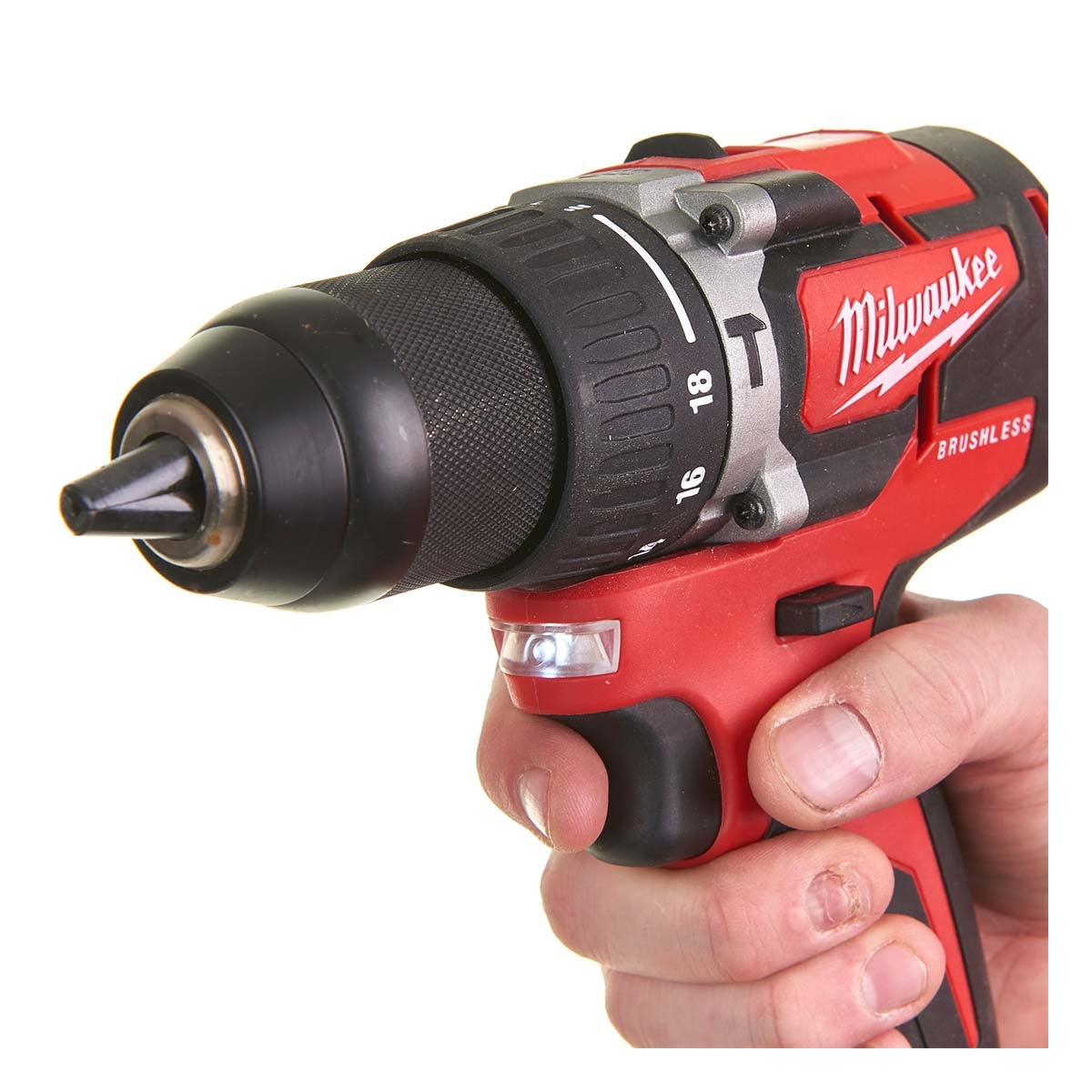 milwaukee m18 cblpd 502x luce led e mandrino