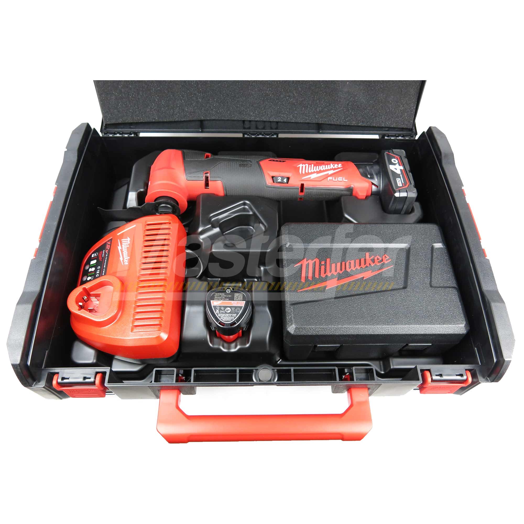 Milwaukee M12 FMT-422X  - Utensile Multifunzione a batteria M12 FUEL™ valigetta aperta