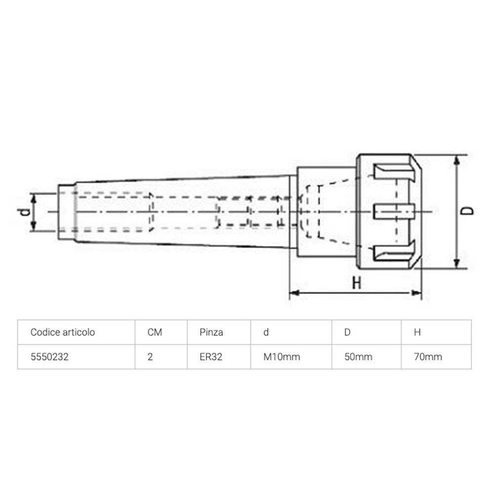 Mandrino portapinze DIN 6499/B cono morse DIN 228/A LTF 5550232