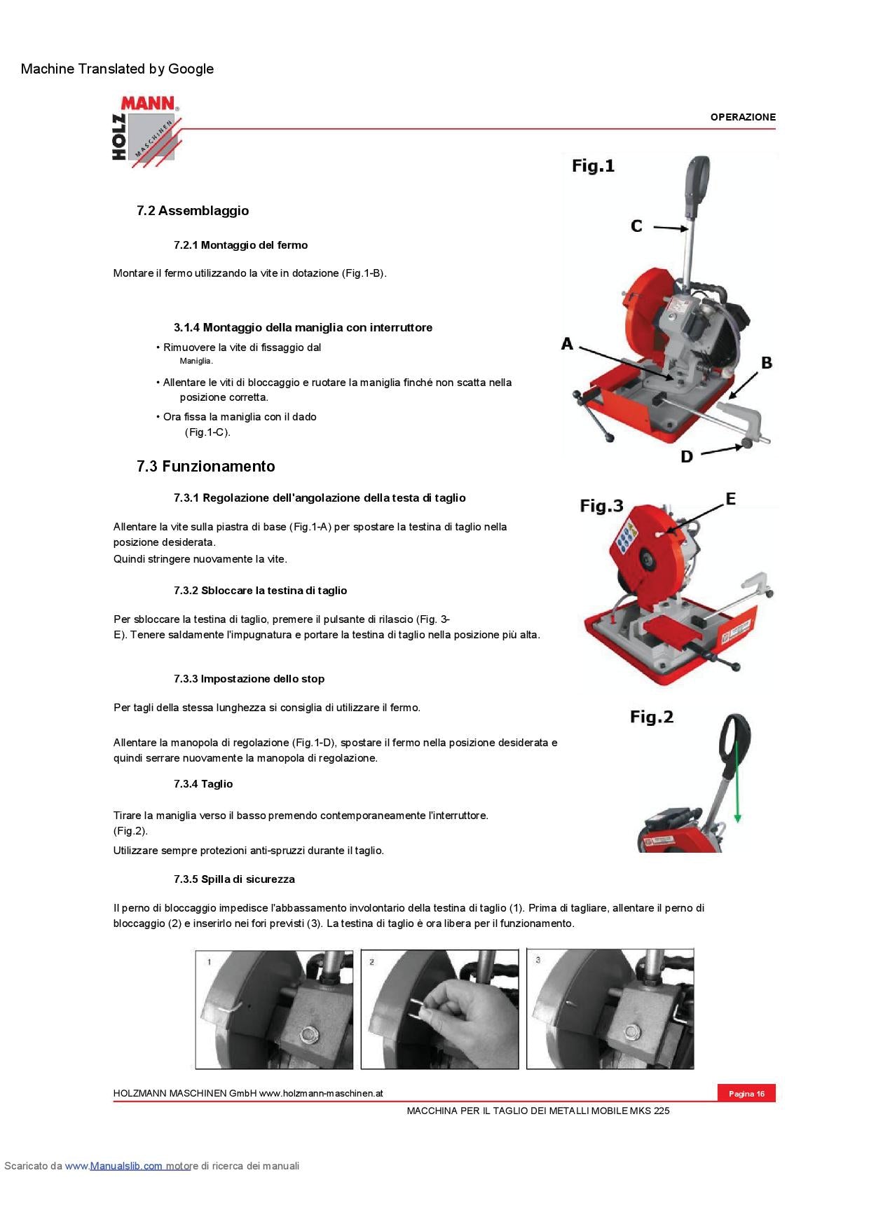 Holzmann MKS225_230V Troncatrice portatile per metalli 230v lama 225 mm , 1000w