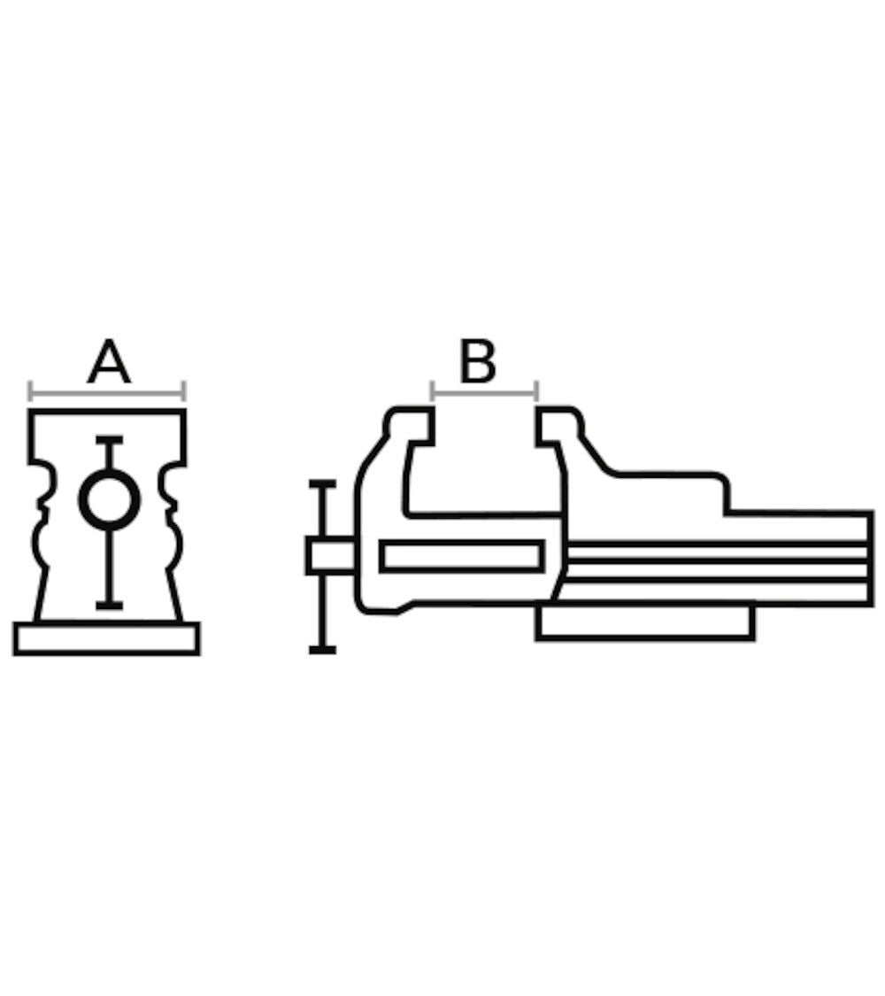 Fami IRONTEAM003 - Morsa da banco girevole Work Tech, ganascia con L 100 mm, apertura 125 mm - per banco Linea 291