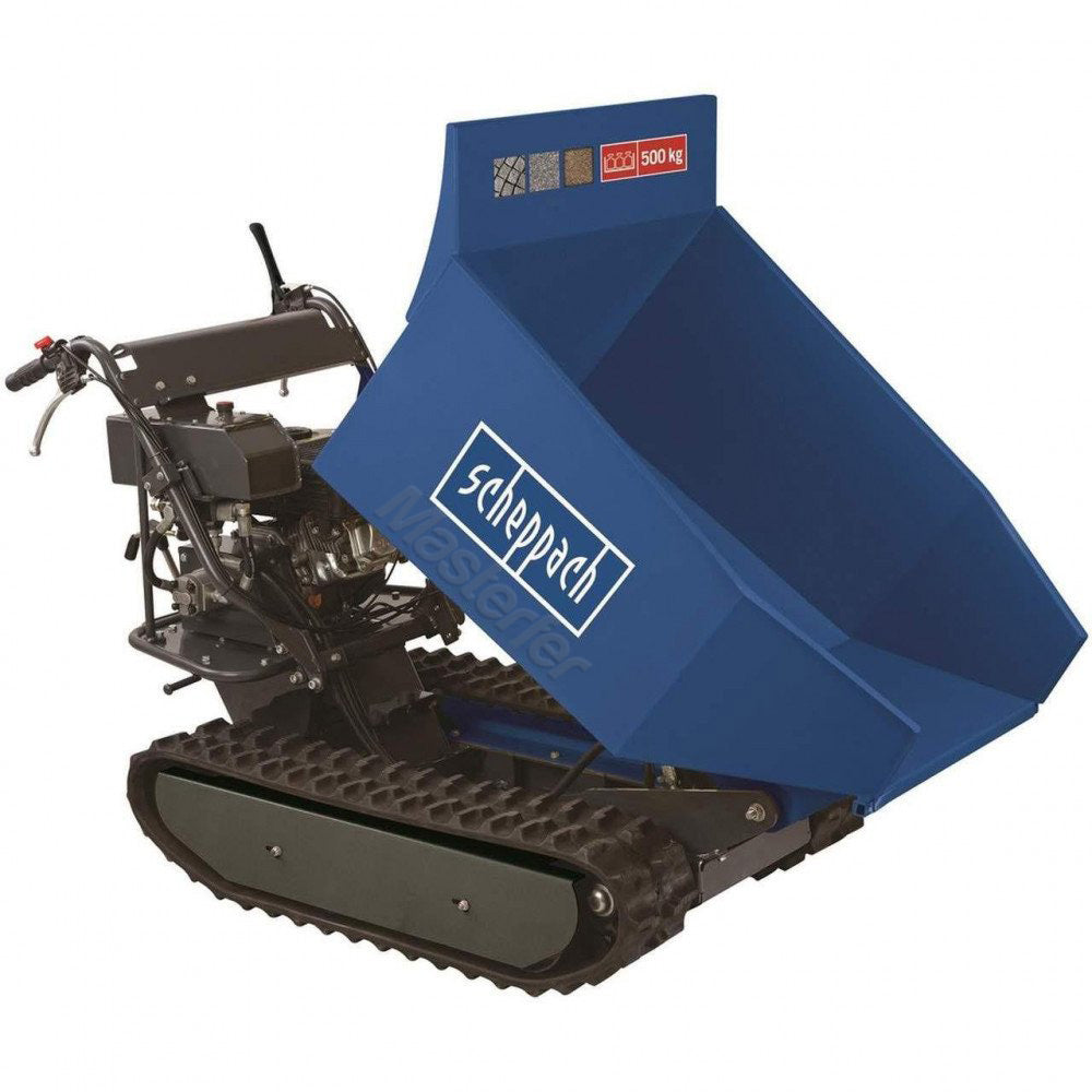 Scheppach DP5000 - Motocarriola cingolata a scoppio, cassone ribaltato