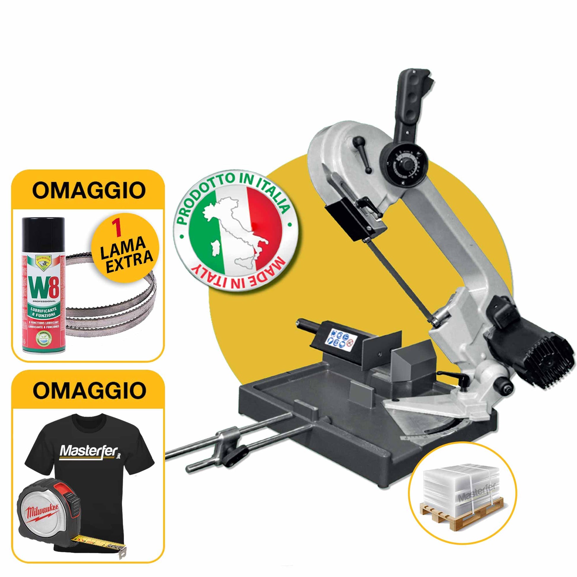 Nebes TM125 MI - Segatrice a nastro per ferro, (Made in Italy)