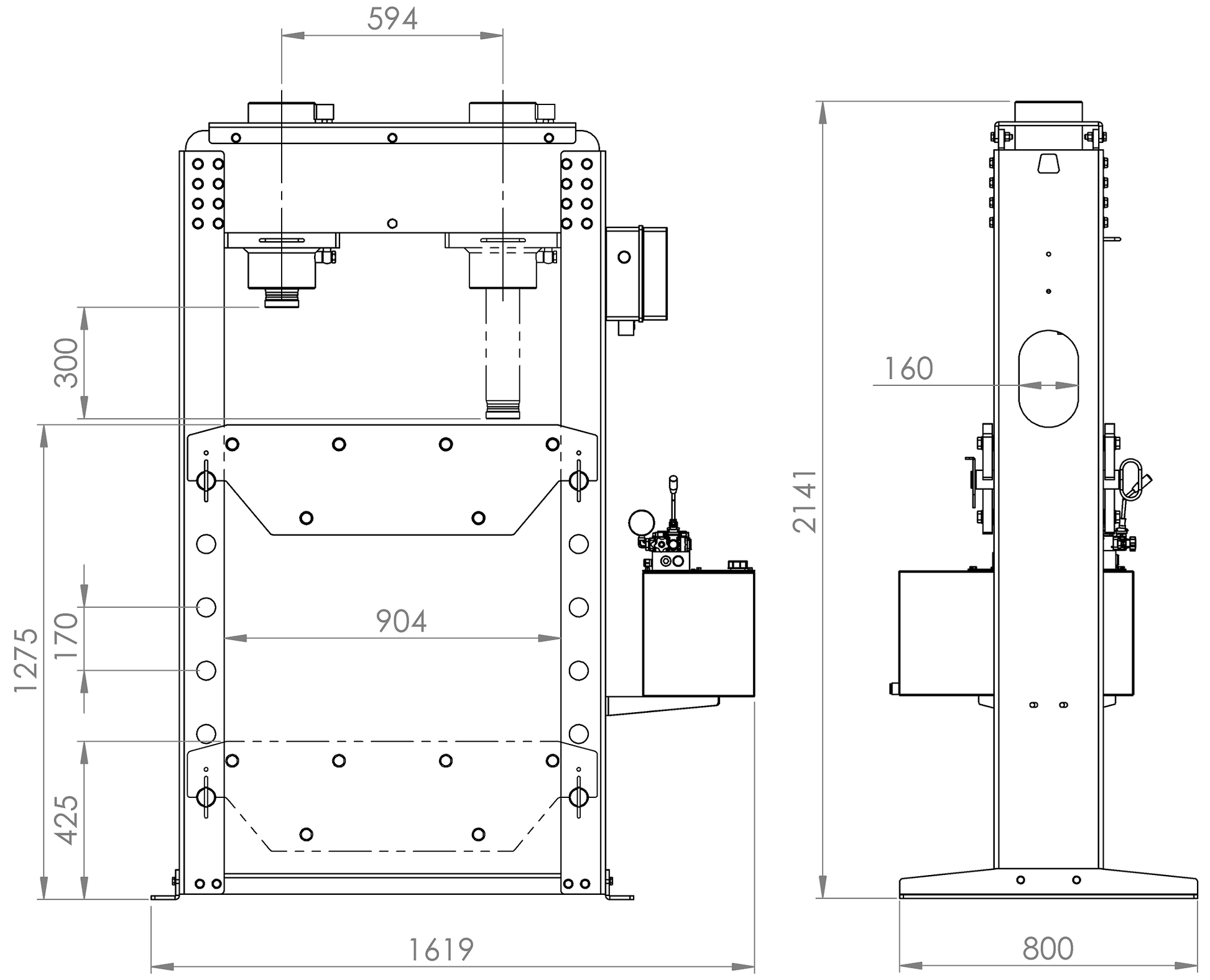 AxA PM70 - Pressa oleodinamica motorizzata con potenza 70 TON e cilindro mobile