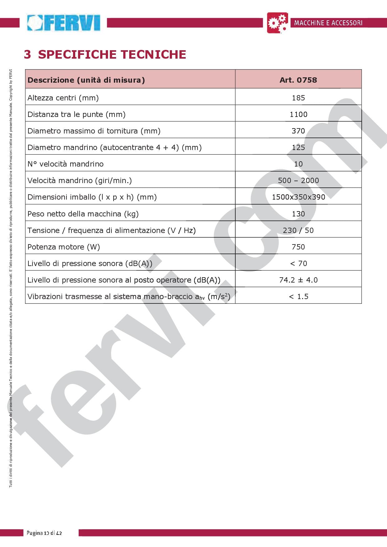 Fervi 0758 - Tornio da legno