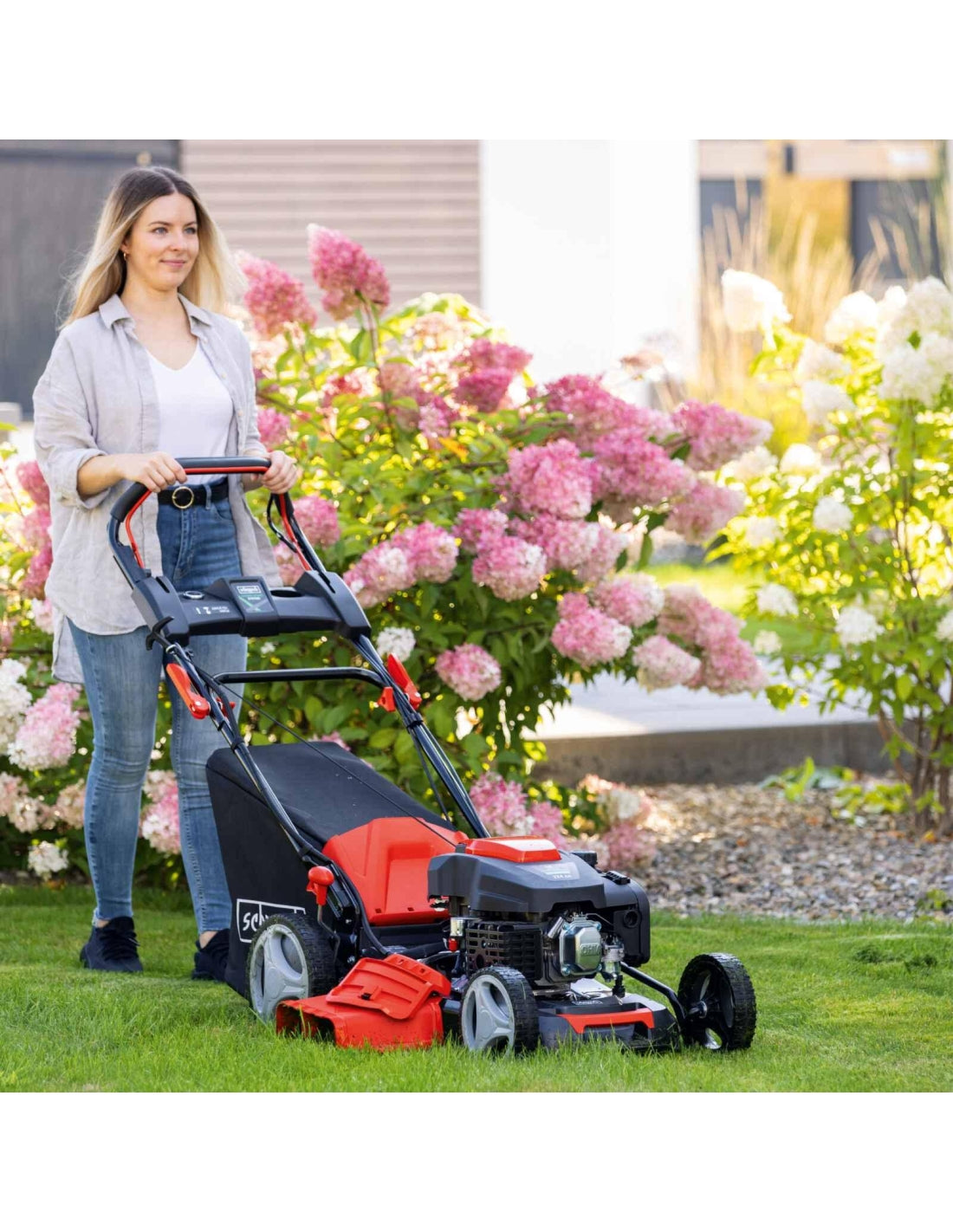 Scheppach MS225-56E - Rasaerba a scoppio semovente avviamento elettrico 225cc - taglio 56cm 