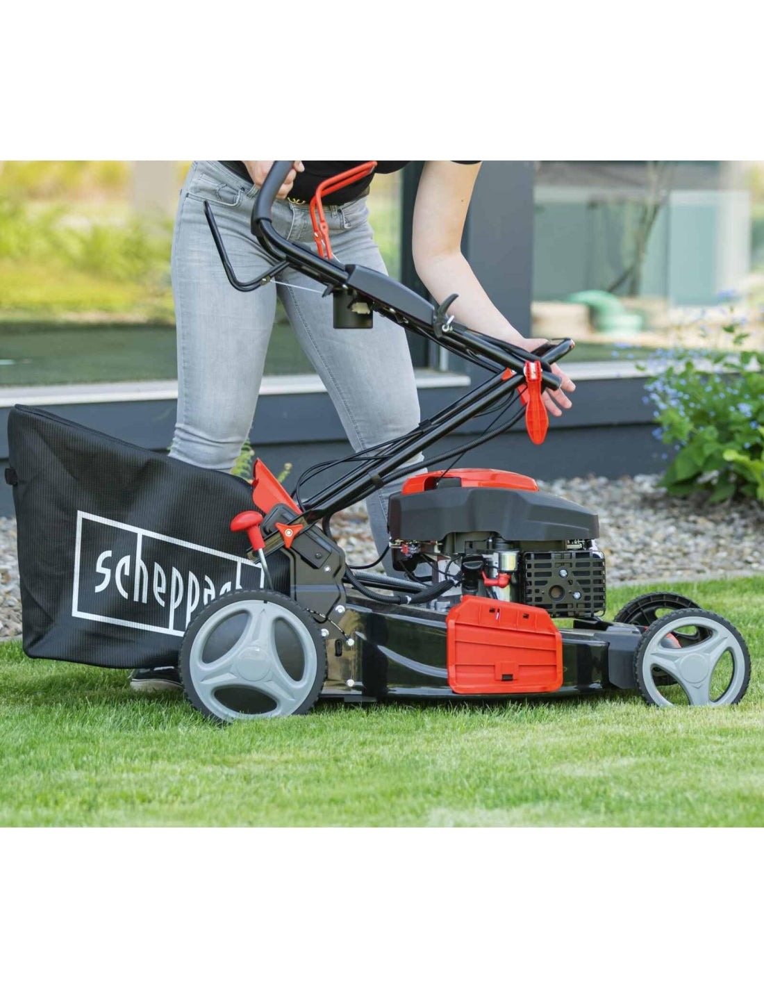 Scheppach MS225-53E - Rasaerba a scoppio semovente avviamento elettrico 225cc - taglio 53cm 