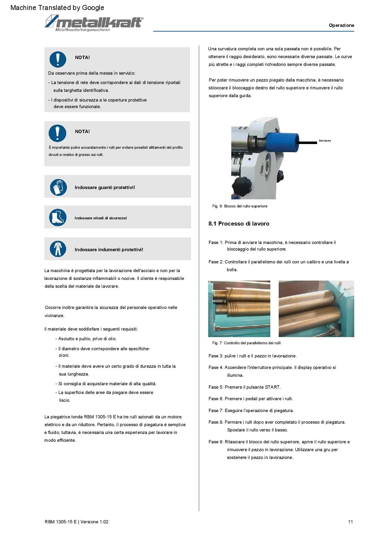 Metallkraft RBM 1305-15 E - Calandra motorizzata con azionamento elettrico