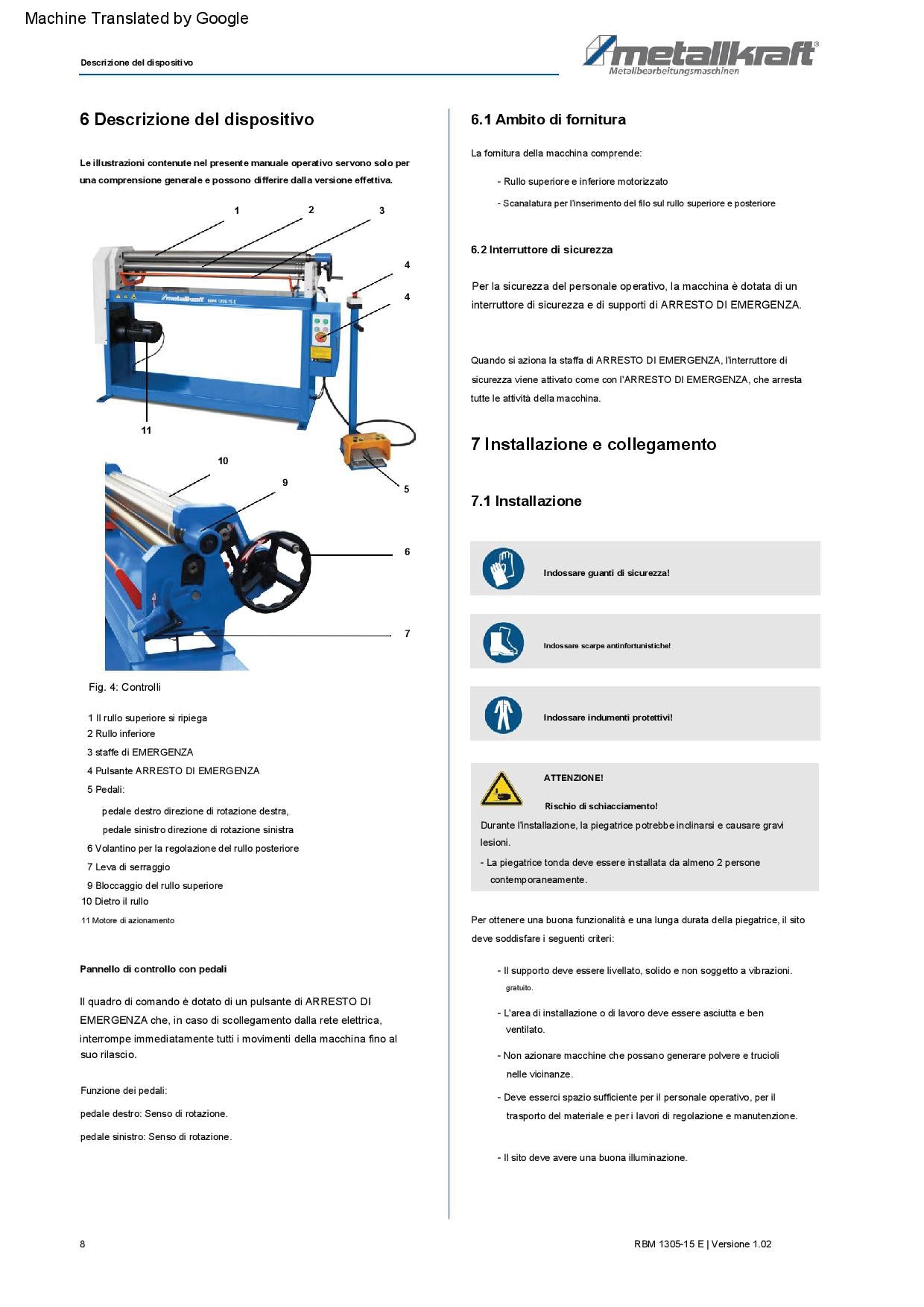 Metallkraft RBM 1305-15 E - Calandra motorizzata con azionamento elettrico