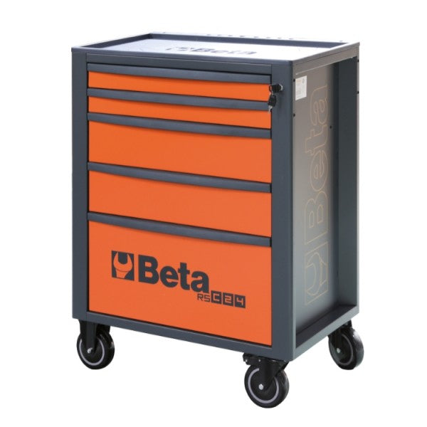 Beta RSC24/5 - Carrello porta attrezzi per officina 5 cassetti vuoti - Arancio