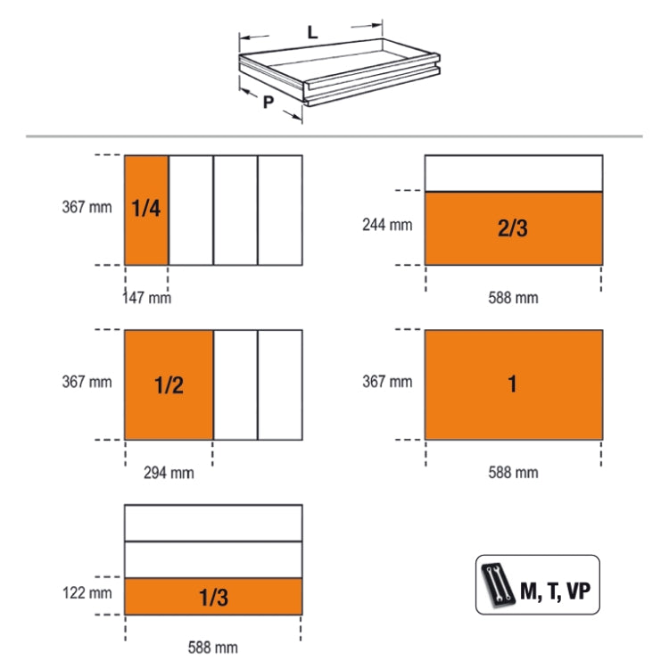 Beta RSC24/7 - Carrello porta attrezzi per officina 7 cassetti vuoto - Nero