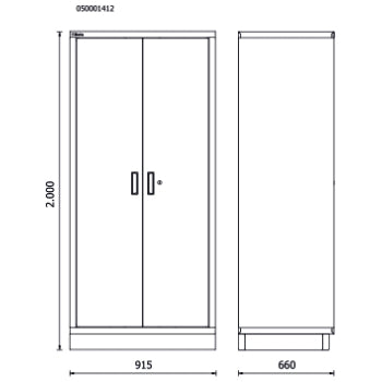 Beta RSC50 A2 - Armadio in lamiera a 2 ante per arredo officina RSC50