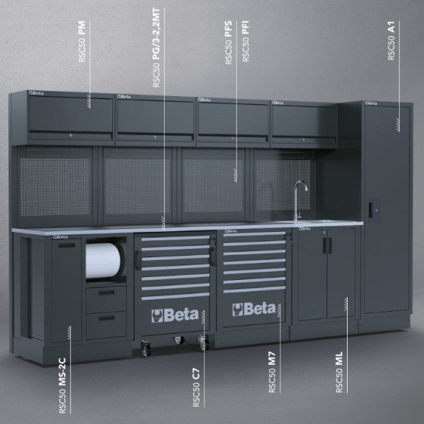Beta RSC50 H - Arredamento arredo completo per officina - piano in acciaio