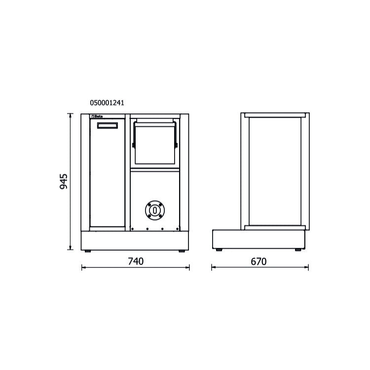 Beta RSC50 MS-AVV - Modulo fisso di servizio per arredo officina RSC50, vuoto