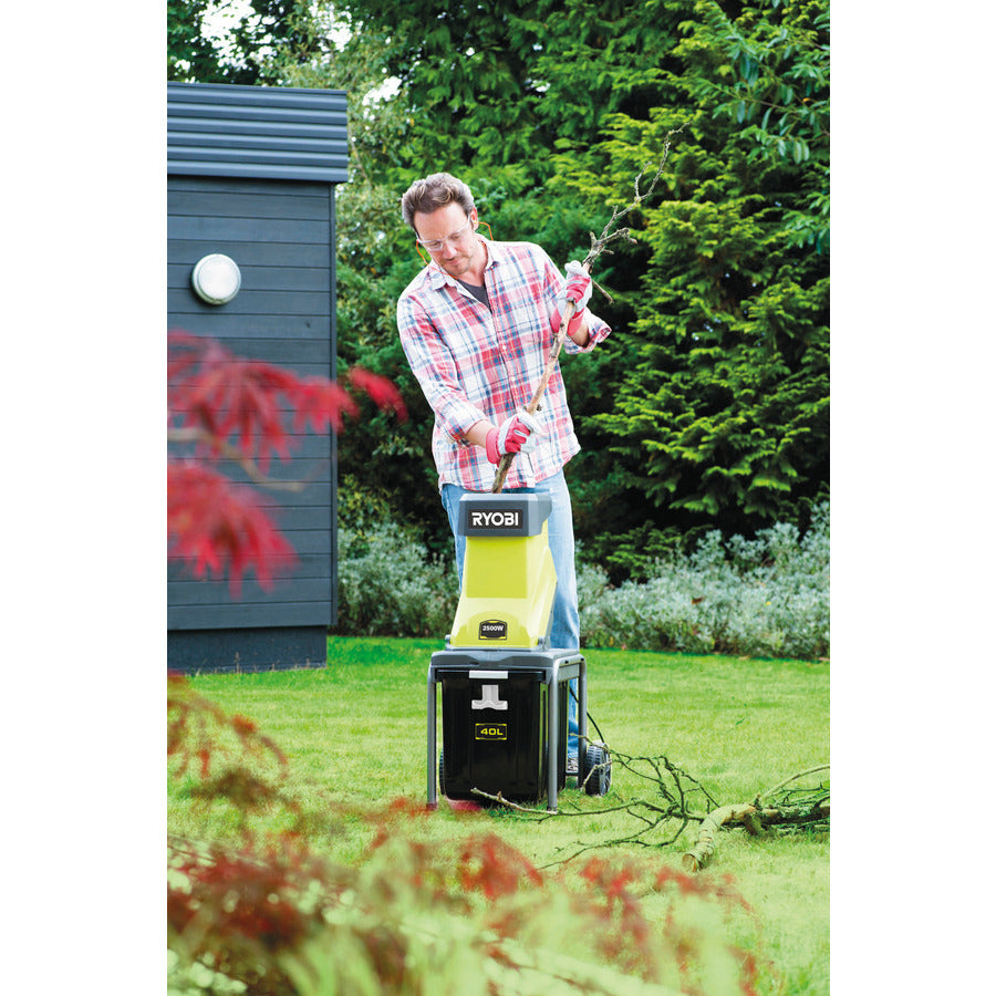 Ryobi RSH2545B - Biotrituratore tritafoglie elettrico a impatto a due lame - 2500W