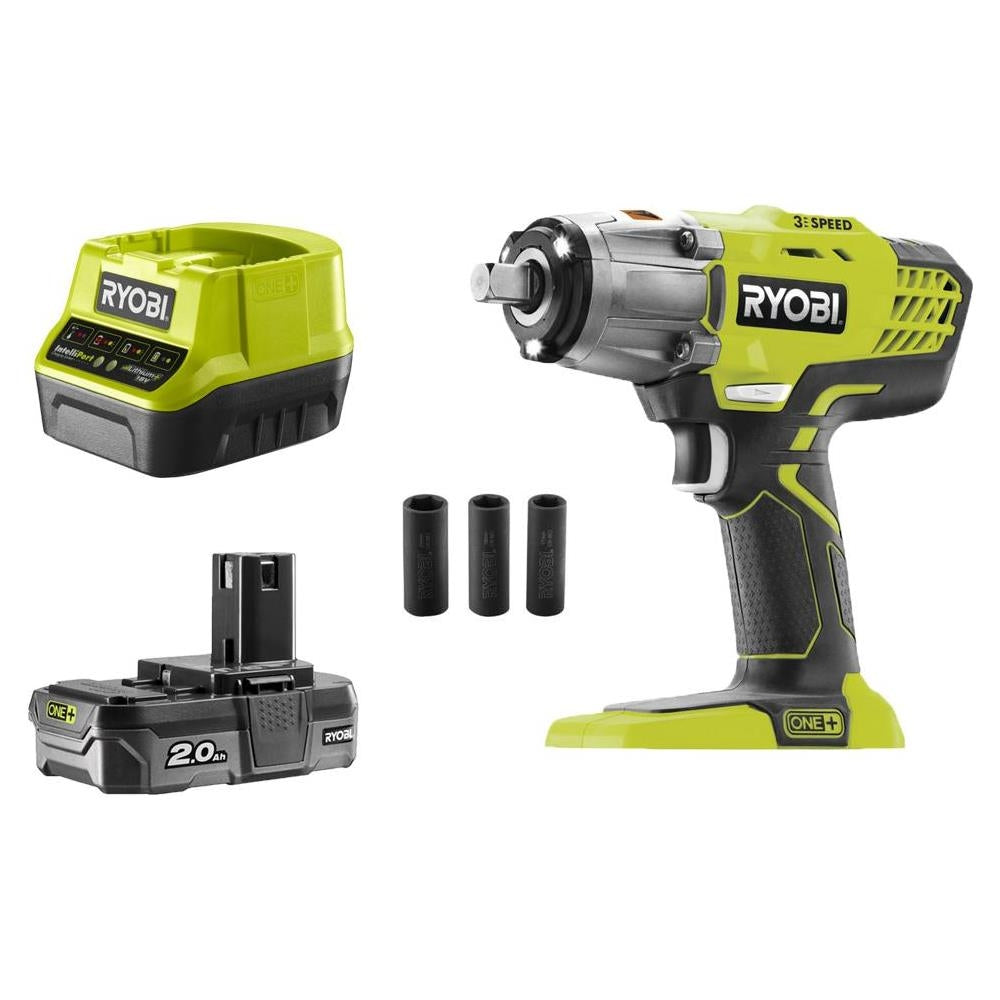 Avvitatore ad Impulsi 18V 1/2" RYOBI 1R18IW3-120S smontagomme 400Nm