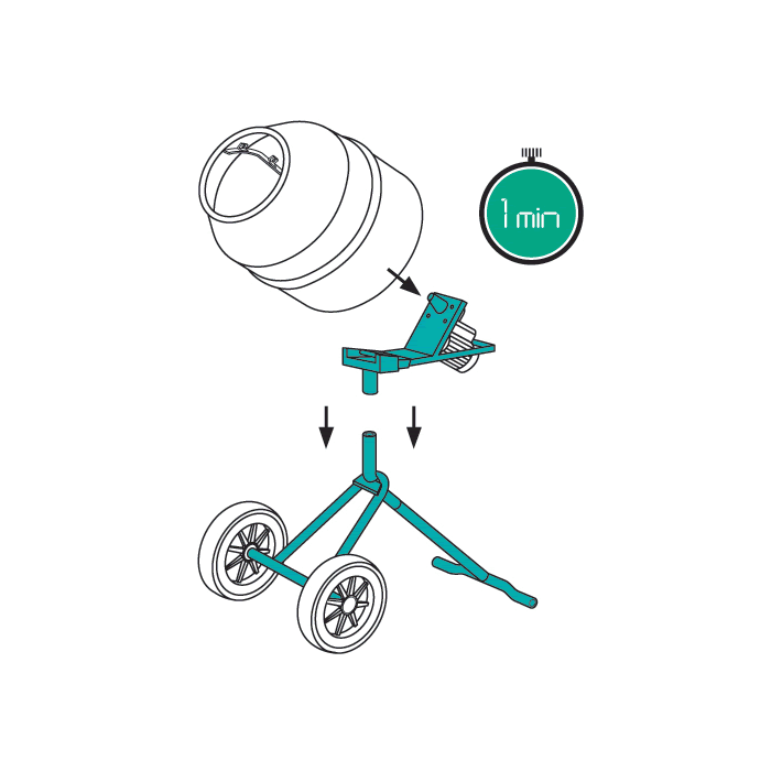 Betoniera Imer Minibeta 130 2P - Vasca Plastica HDPE 1126611