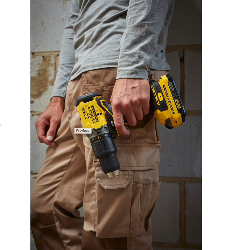 Stanley FatMax SFMCD715D2K - Trapano avvitatore con percussione 2 batterie 2.0Ah 18V 