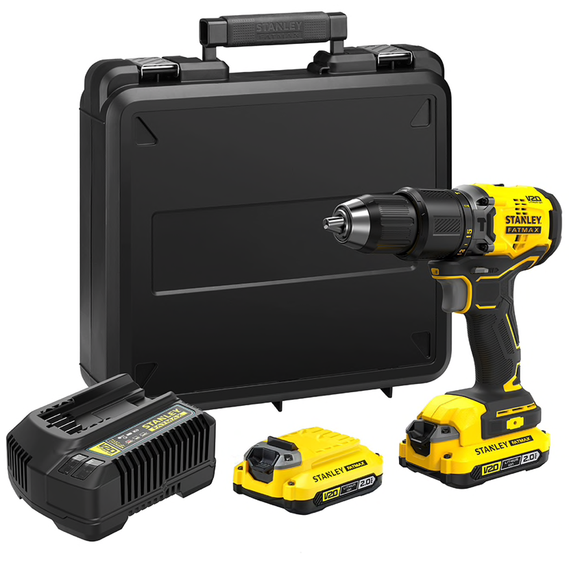 Stanley FatMax SFMCD715D2K - Trapano avvitatore con percussione 2 batterie 2.0Ah 18V 