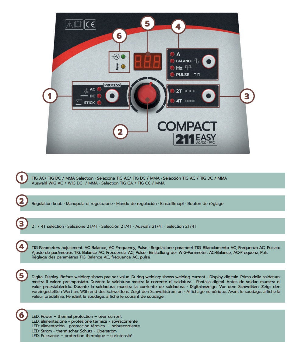 Helvi Compact 211 Easy AC/DC PFC - Saldatrice Tig AC/DC HF