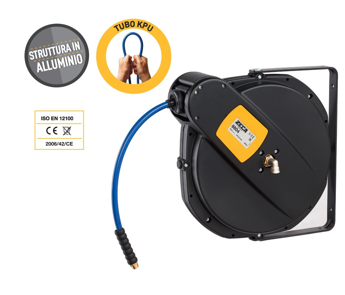 Zeca 8803 - Avvolgitubo in alluminio per aria e acqua, tubo 21 metri