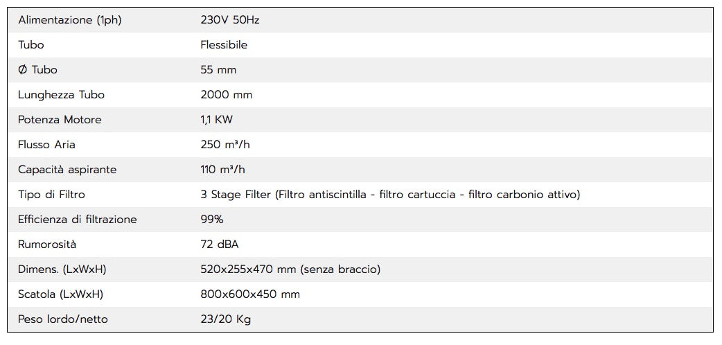 Helvi PFE - Aspiratore portatile per fumi di saldatura