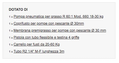 Meclube 013-1106-000 - Completo grasso carrellato per fusti da 18-30 Kg