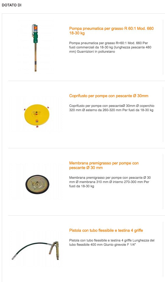 Meclube 013-1106-000 - Completo grasso carrellato per fusti da 18-30 Kg