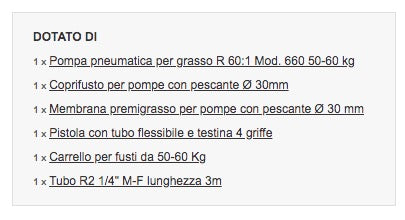 Meclube 013-1116-000 - Completo grasso carrellato per fusti da 50-60 Kg