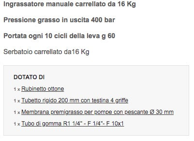 Meclube 016-1142-000 - Ingrassatore manuale carrellato da 16 Kg