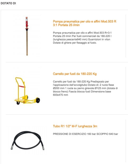 Meclube 022-1299-C00 - Completo olio carrellato per fusti da 180-220 l