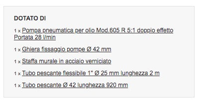 Meclube 022-1215-000 - Completo per olio a parete per fusti da 180-220 l