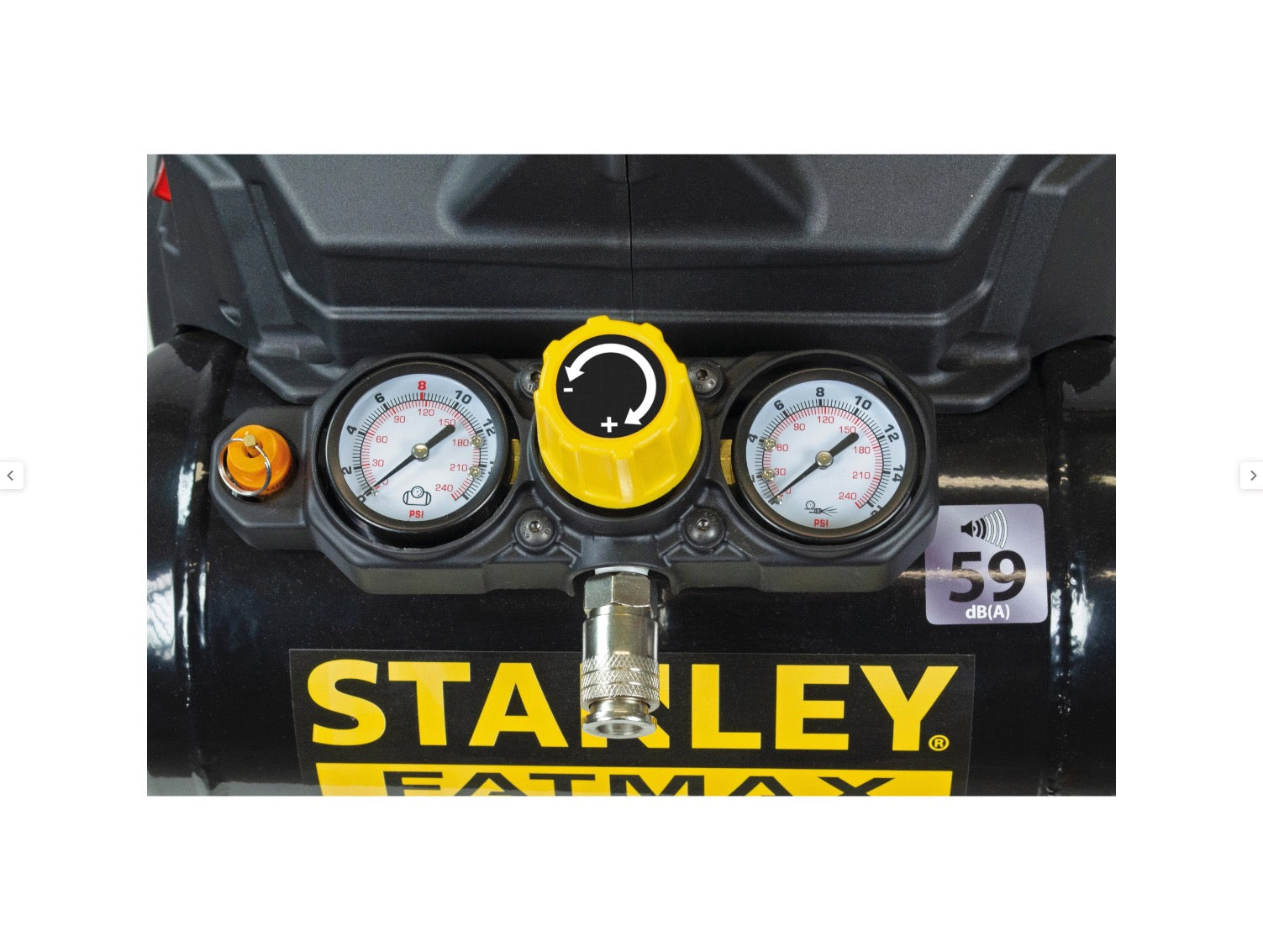 Kit gonfiaggio pneumatici - Compressore Stanley DST 100/8/6 super silenzioso - Pistola Michelin by Schrader - Avvolgitubo 9 metri