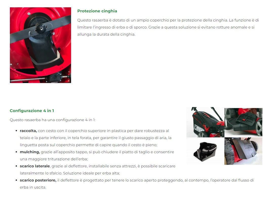 MGF G51SHL - Rasaerba a scoppio semovente trazionato 4 in 1