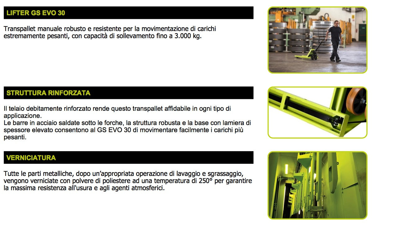 Pramac GS EVO 30S4 1500X525 - Transpallet professionale 3000 Kg