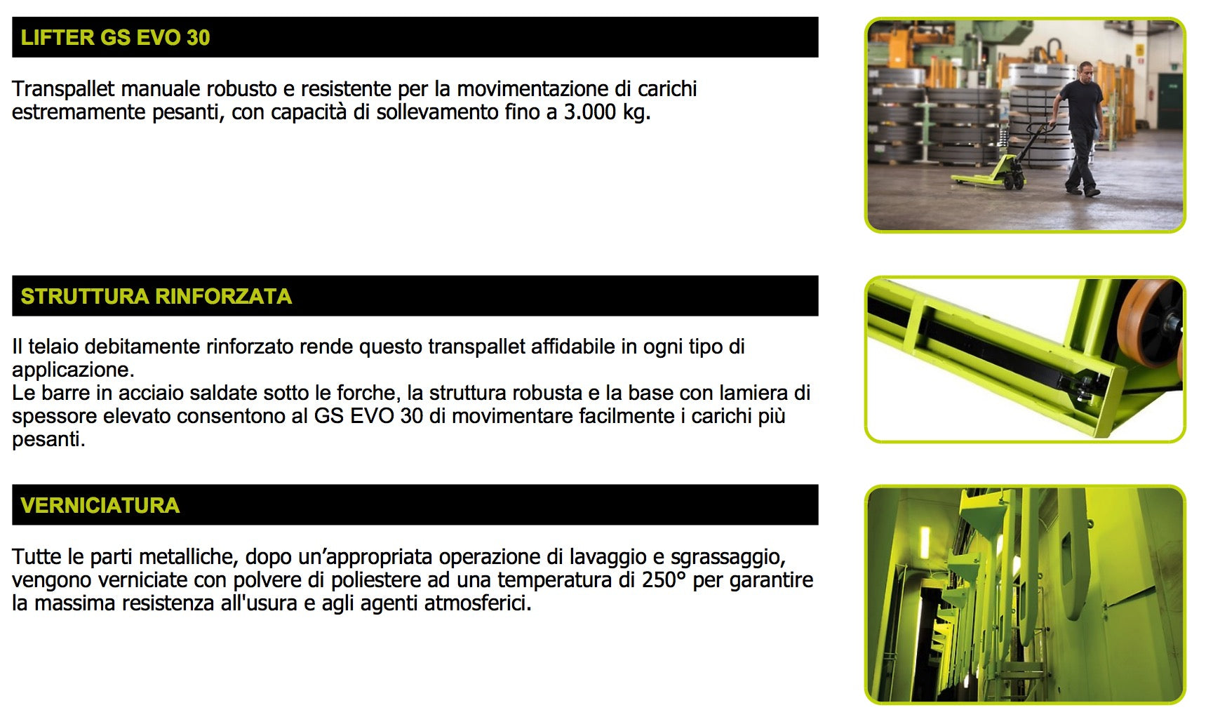 Pramac GS EVO 30S4 2000X525 - Transpallet professionale a forche lunghe 3000 Kg