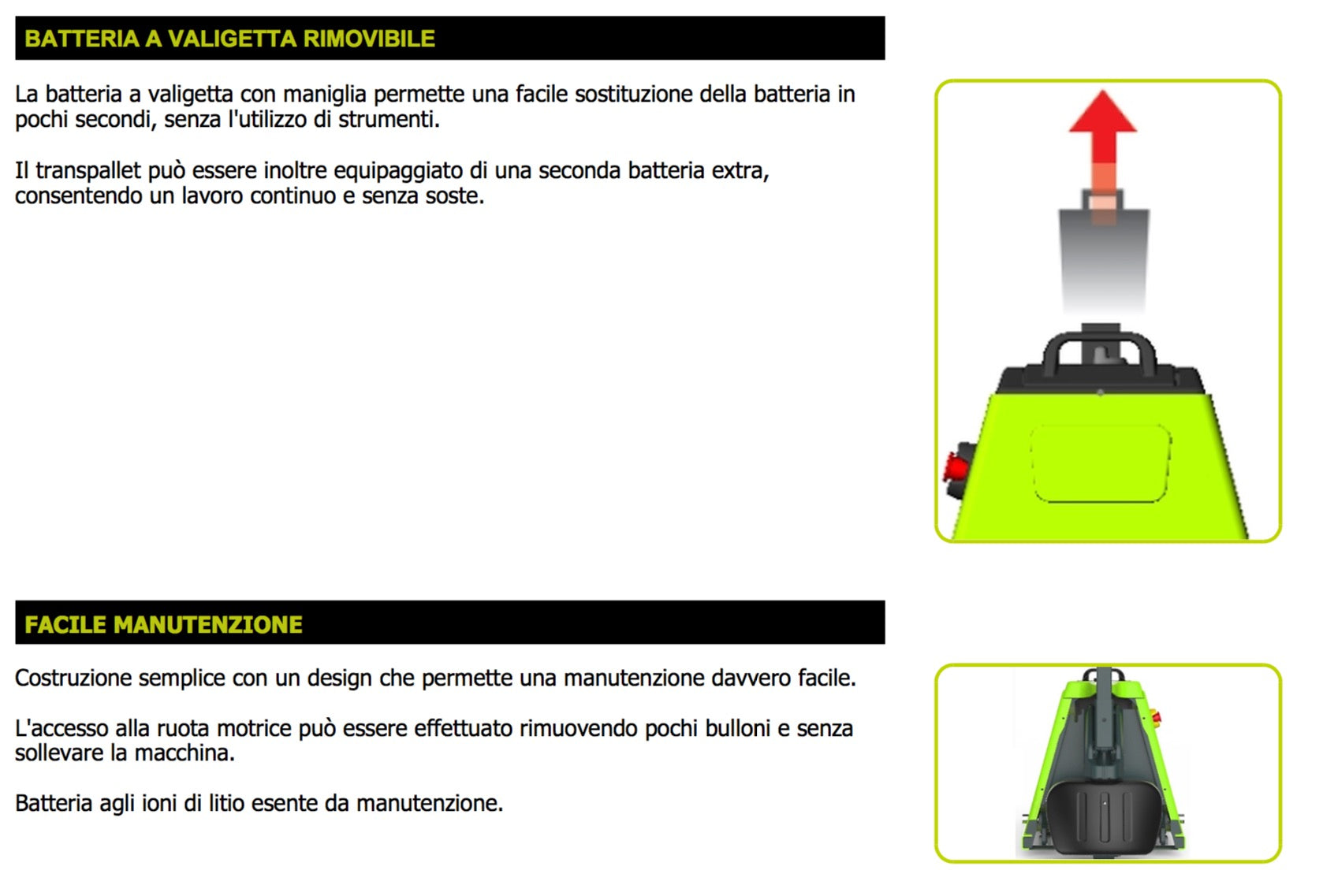 Pramac EX15L 1150X560 - Transpallet a batteria al Litio portata 1500 Kg