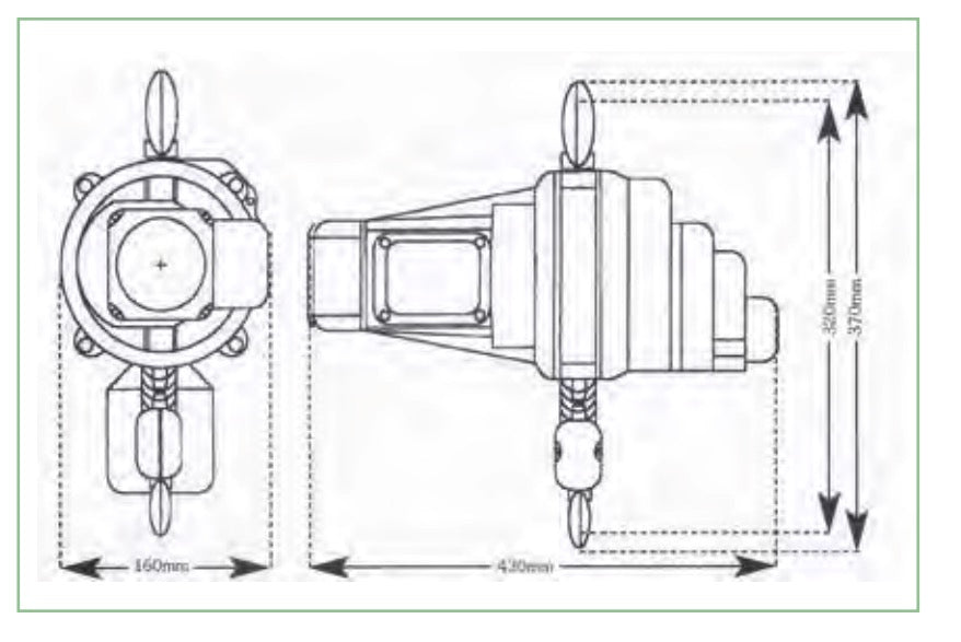 Novamach NPED5 - Paranco elettrico monofase a velocità singola - portata 500 Kg