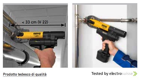 Rems Mini-Press 14V ACC Basic-Pack - Pressatrice idraulica a batteria 22kN per tubi fino a 40 mm