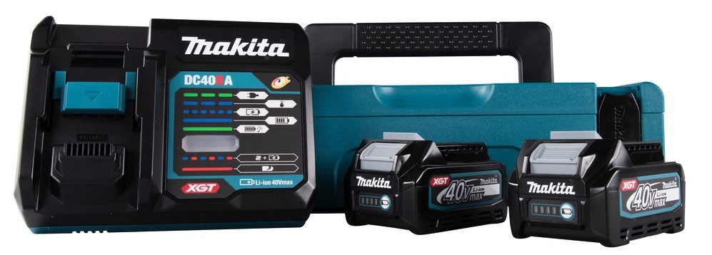 Makita 191J81-6 - Kit energia batterie da 40V XGT 2 x 2,5Ah + caricabatterie in valigetta MAKPAC