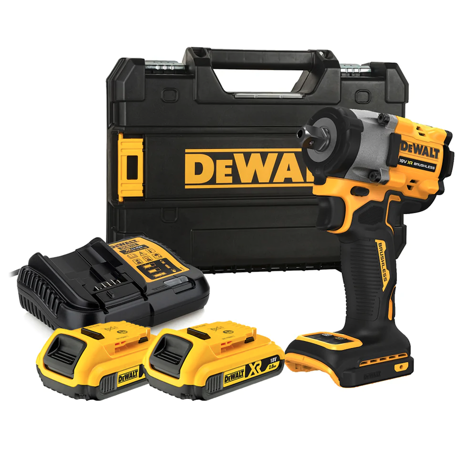 Dewalt DCF922P2T-QW - Avvitatore ad impulsi compatto 18V, attacco da 1/2", 2 x 5Ah