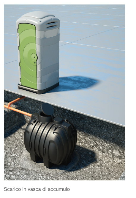 Rototec PI1000 - Cisterna di accumulo reflui per WC chimici - 1400 Litri