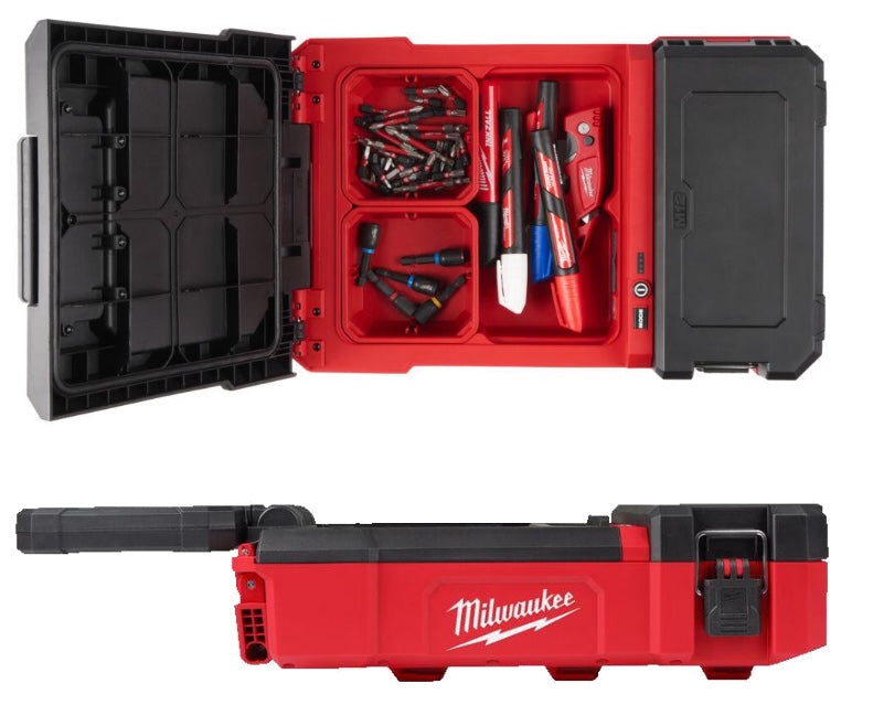 Milwaukee M12 POAL-0 - Faretto led a batteria 12V Packout con portautensili e minuteria