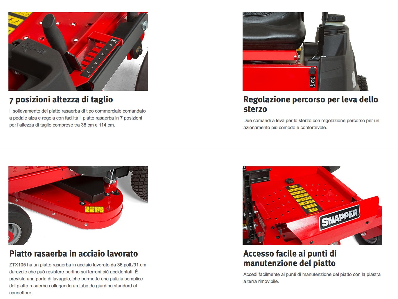 Snapper ZTX105 - Trattorino rasaerba lato posteriore destro
