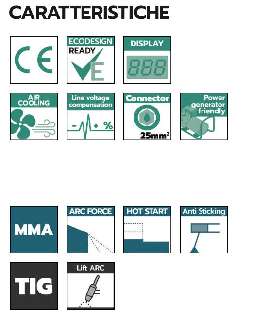 Helvi SPARC120 - Saldatrice inverter ad elettrodo e TIG - 120A - valigetta e accessori 