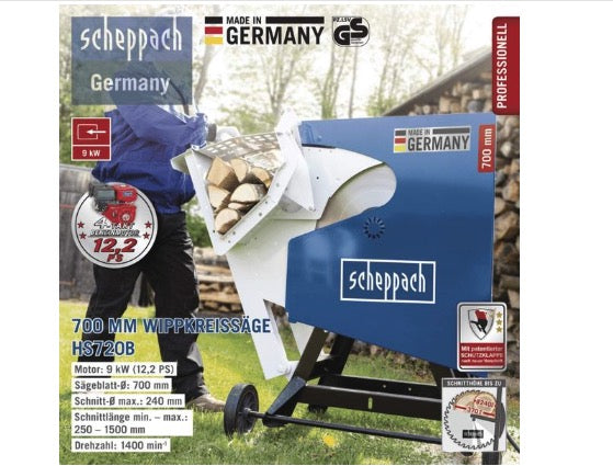 Scheppach HS720B - Sega circolare tagliatronchi a scoppio 