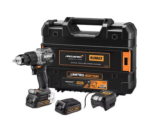 Dewalt DCD85ME2GT-QW - Trapano avvitatore a percussione 18V XR Brushless - DEWALT x McLAREN TEAM F1 